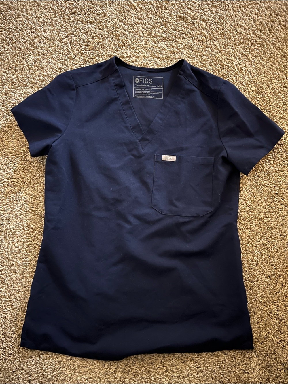 Figs Navy Catarina One-Pocket Scrub Top